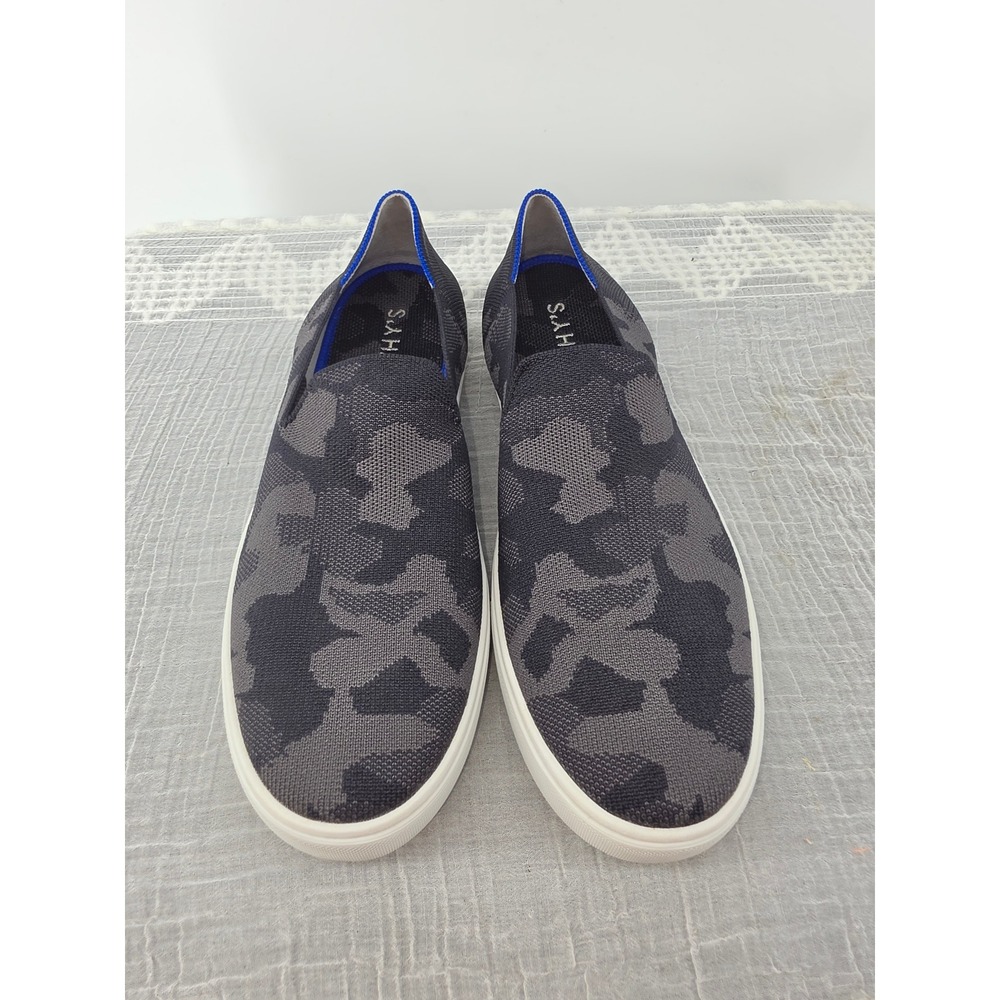 Rothys The Sneaker Grey Camo Slip On Shoes Mens 11 Low Top Knit Platform